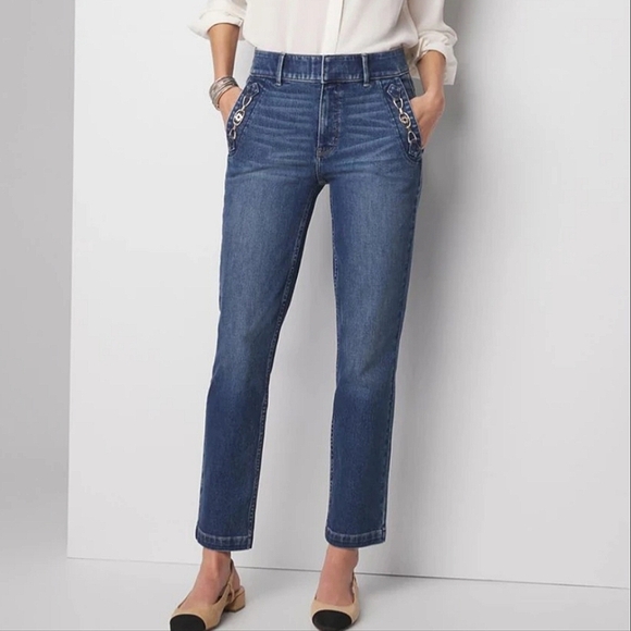 White House Black Market Denim - White House Black Market High-Rise Sculpt Horsebit Straight-Leg Jeans NWOT